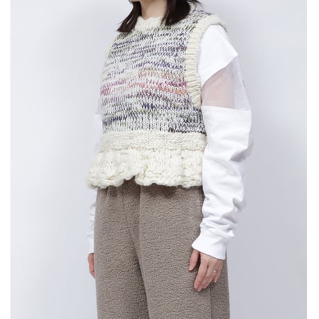 FLARED KNIT VEST   /  262-AK012 /  BLUE MIX