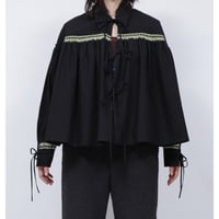 GATHER EMBROIDERY SHIRT  /  262-AS001  /  BLACK