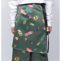 FETHER PRINT WRAP SKIRT   /  262-AP018  /  KHAKI