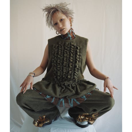 TAPE TULLE SHIRT   /  262-AS009  /  BROWN