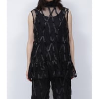 TAPE TULLE SHIRT   /  262-AS009  /  BLACK