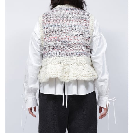 FLARED KNIT VEST   /  262-AK012 /  ORANGE MIX