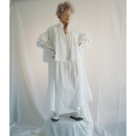 GATHER EMBROIDERY SHIRT  /  262-AS001  /  WHITE