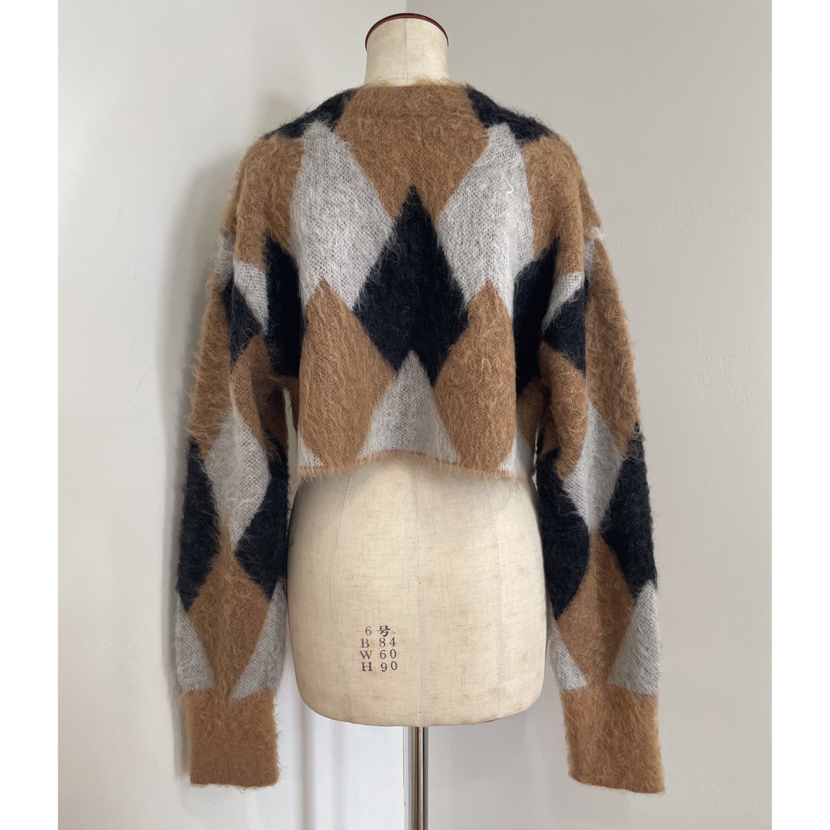 SHORT ARGYLE KNIT / BEIGE / AK011 | YuumiARIA 