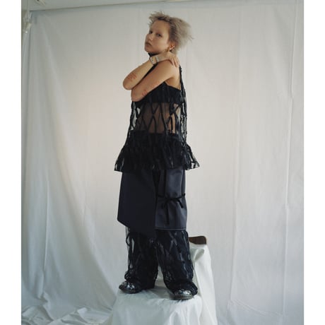 TAPE TULLE SHIRT   /  262-AS009  /  BROWN