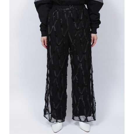 LAYERD TAPE TULLE PANTS   /  262-AP011  /  BLACK