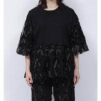 TAPE TULLE T-SHIRT   /  262-AC008  /  BLACK