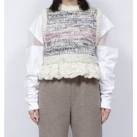 FLARED KNIT VEST   /  262-AK012 /  BLUE MIX