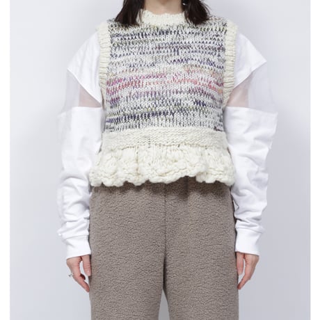 FLARED KNIT VEST   /  262-AK012 /  BLUE MIX