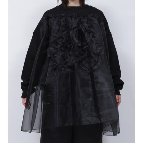 ORGANDY EMBROIDARY SWEAT  /  262-AC031  /  BLACK