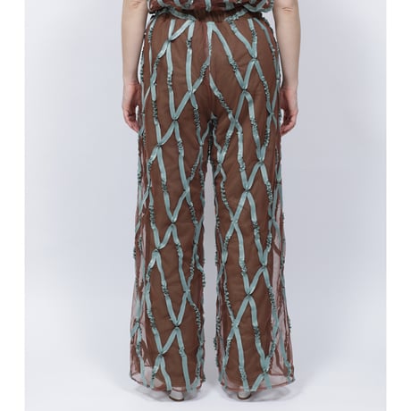 LAYERD TAPE TULLE PANTS   /  262-AP011  /  BROWN