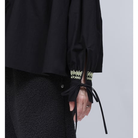 GATHER EMBROIDERY SHIRT  /  262-AS001  /  BLACK