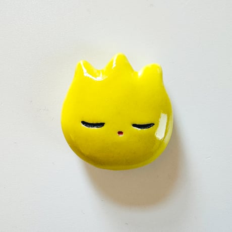 東海林たぬき ／ 陶器マグネット：花 黄色