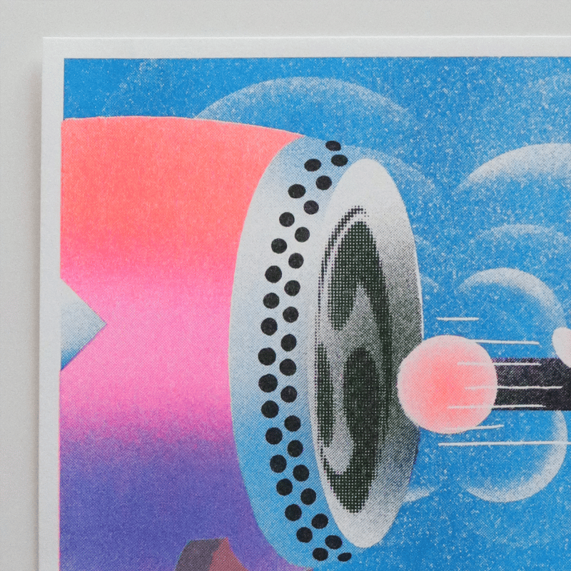 奥田亜紀子 ／ リソグラフポスター ｜太鼓 エディション60 ｜01