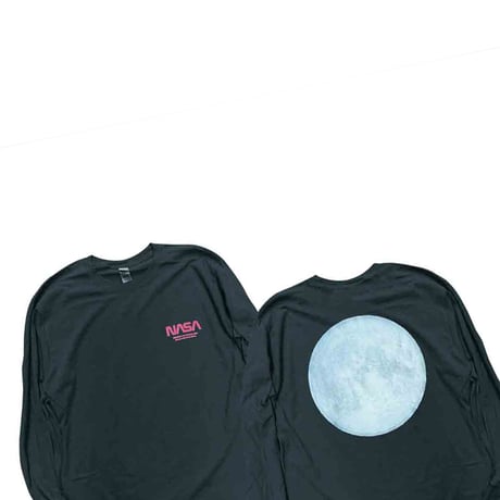 NASA MOON LONG T-shirt BLACK（Glow)