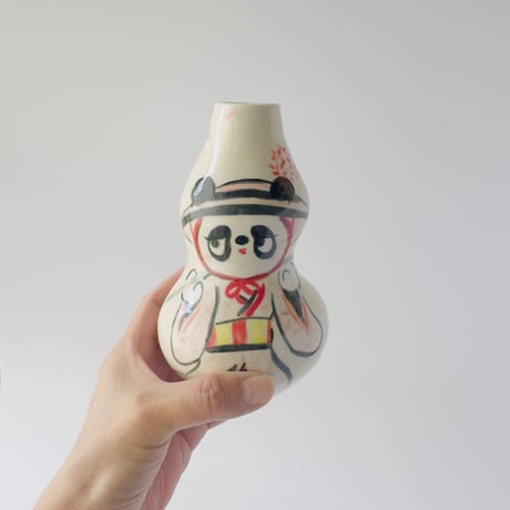 チャンキー松本 × esou ceramics ／ 一輪挿し 藤娘パンダ