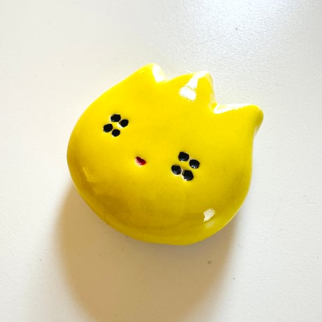 東海林たぬき ／ 陶器マグネット：花 黄色