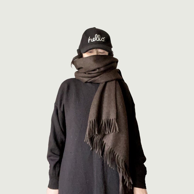 ヤクウール100% ナチュラル 大判ショール｜フリンジ | はちみせ （83）