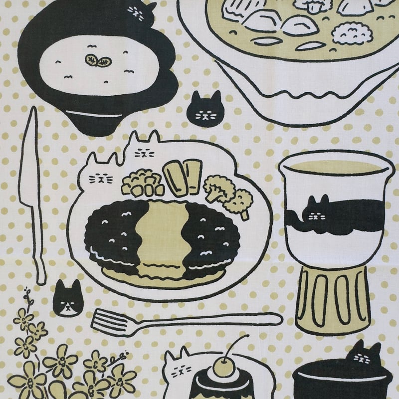 山中正大 ／ ねこ手ぬぐい2026 [いっしょにごはん] | はちみせ （83）