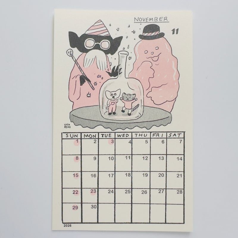 多田玲子 ／ おちゃめでのんきなカレンダー 2026 | はちみせ （83）