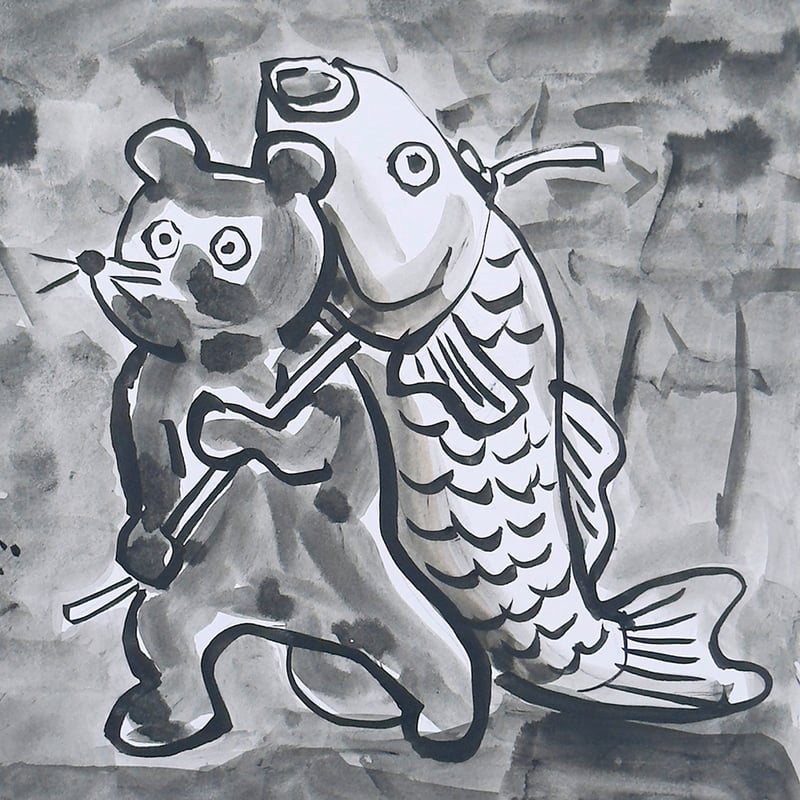 伊野孝行 ／ 原画 色紙絵 墨 5-Type | はちみせ （83）
