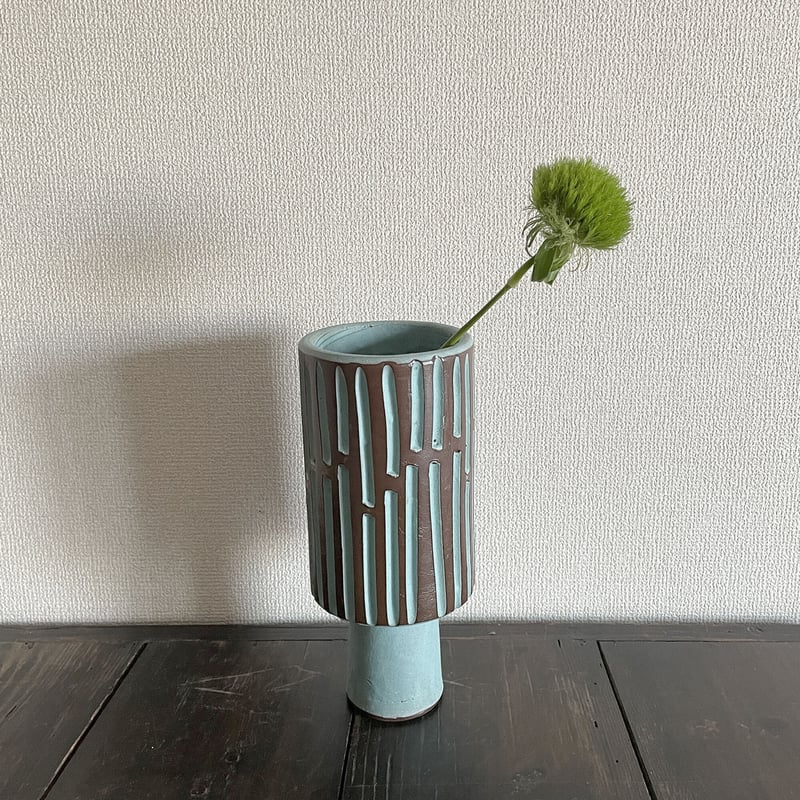 VRANA ／ VENDANGE ミントチョコな削り模様花器 | はちみせ （83）