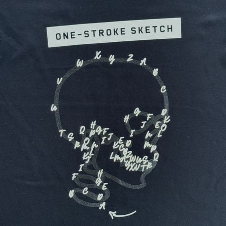 83 original ／ Skull 蓄光 Tシャツ｜One-Stroke Sketch：Black