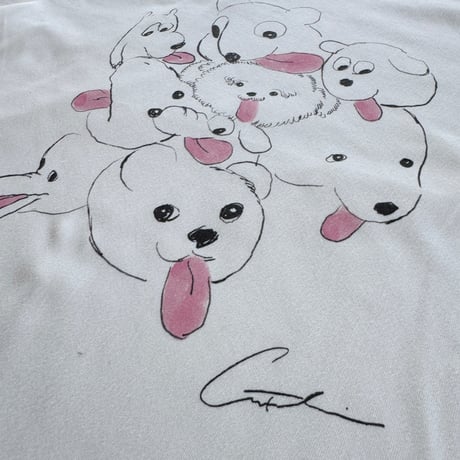 我喜屋位瑳務 × 83 ／ PEROPEROカタマリ Tシャツ ｜バニラホワイト