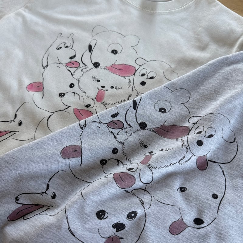 我喜屋位瑳務 × 83 ／ PEROPEROカタマリ Tシャツ ｜バニラホワイト