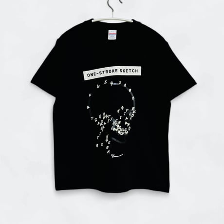 83 original ／ Skull 蓄光 Tシャツ｜One-Stroke Sketch：Black