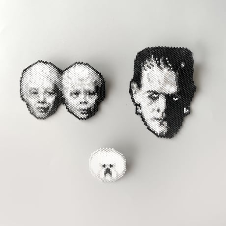 のそ子 ／ Twins Brooch ｜老  [ 双子 ブローチ ]