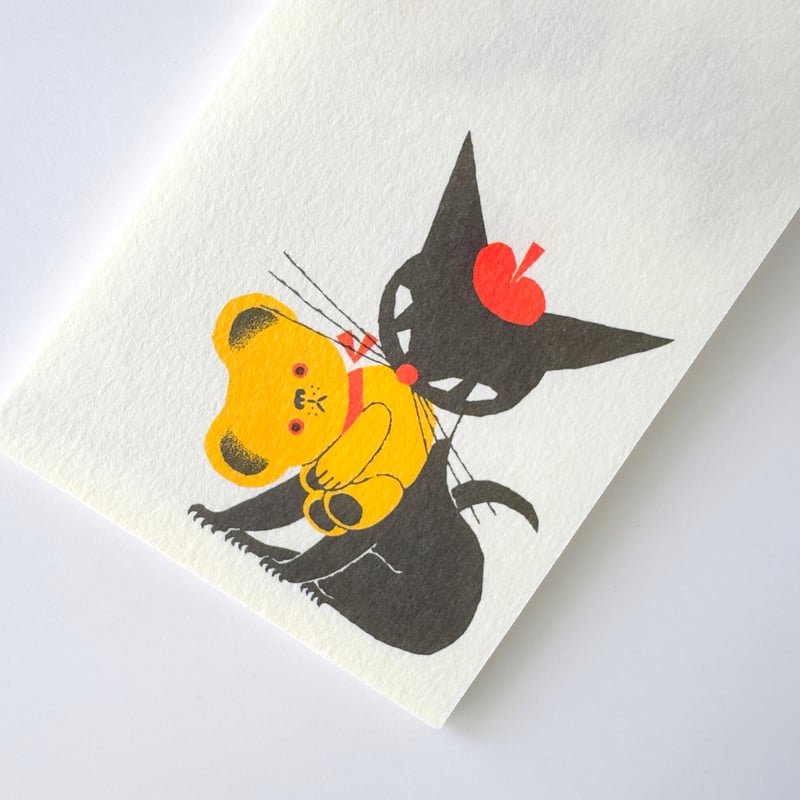 黒ねこ意匠 ／ 一筆箋 BLACK CAT ROBIN | はちみせ （83）