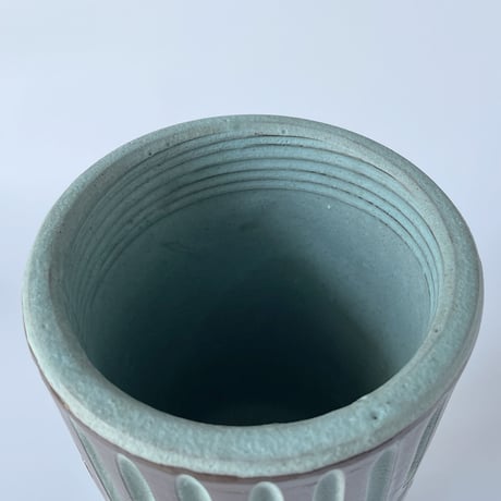 VRANA ／ VENDANGE  ミントチョコな削り模様花器