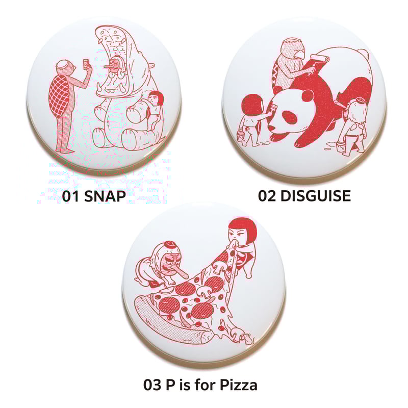 八重樫王明 ／ 缶バッジ 大 Red | はちみせ （83）