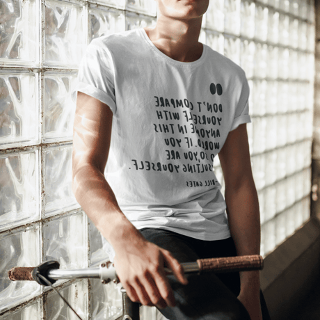 83 original ／Quotes by Bill Gates 鏡文字TEE