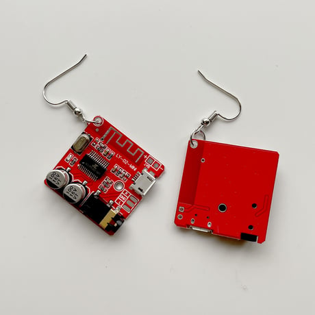 電子基板ピアス RED｜大