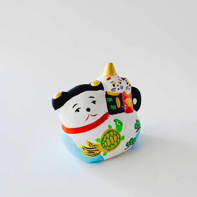 habotan ／ 土人形 特大 ｜犬筥乗り雛（亀）HB2 | はちみせ （83）