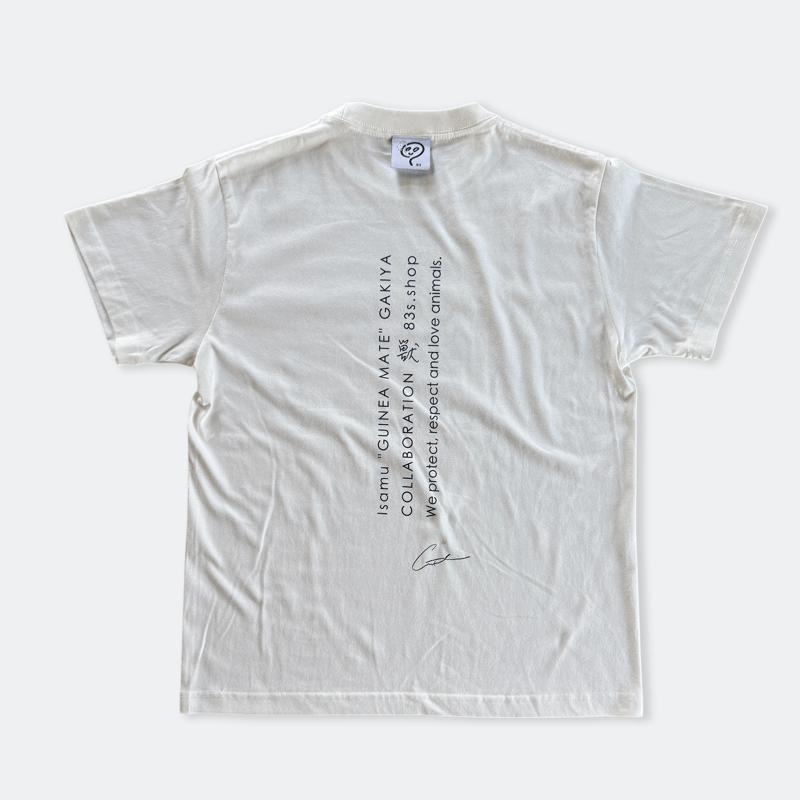 我喜屋位瑳務 × 83 ／ PEROPEROカタマリ Tシャツ ｜バニラホワイト