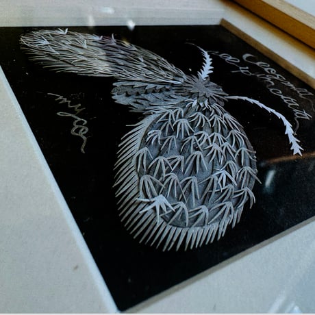 いわたまいこ ／ 切り絵 ハエ Black A