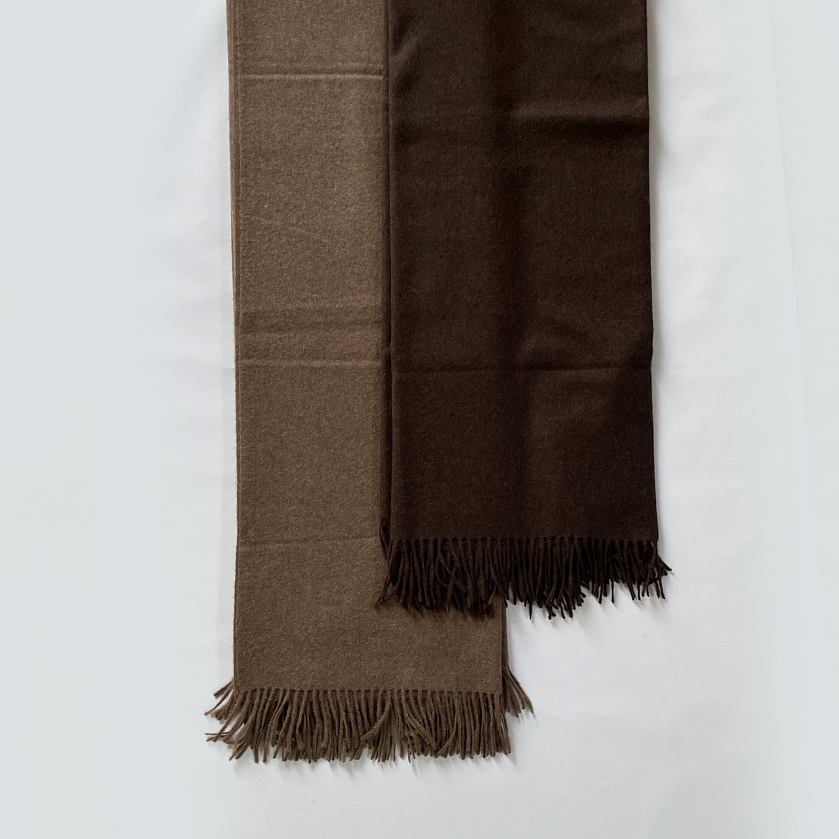 ヤクウール100% ナチュラル 大判ショール｜フリンジ | はちみせ （83）