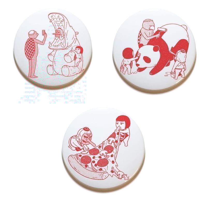 八重樫王明 ／ 缶バッジ 大 Red | はちみせ （83）