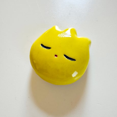 東海林たぬき ／ 陶器マグネット：花 黄色