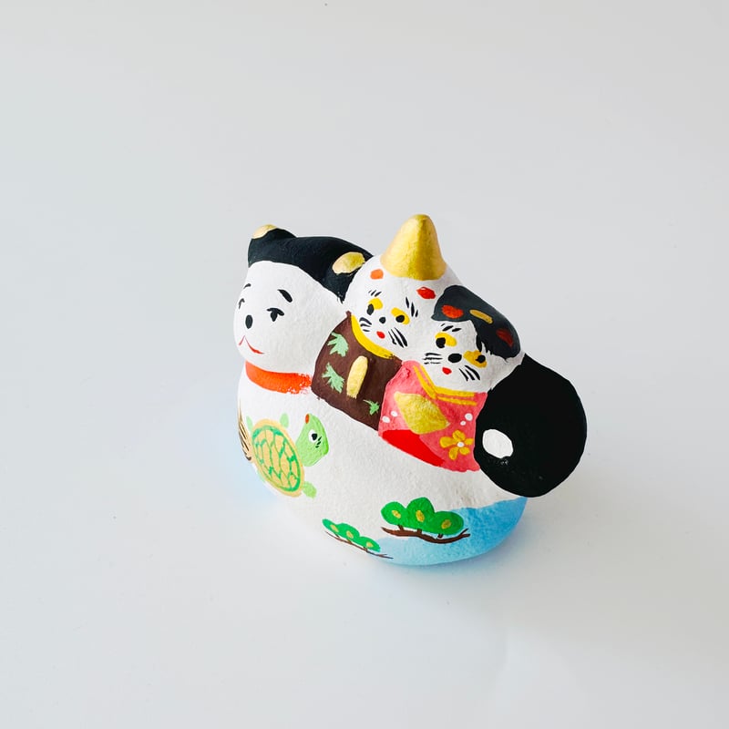 habotan ／ 土人形 特大 ｜犬筥乗り雛（亀）HB2 | はちみせ （83）