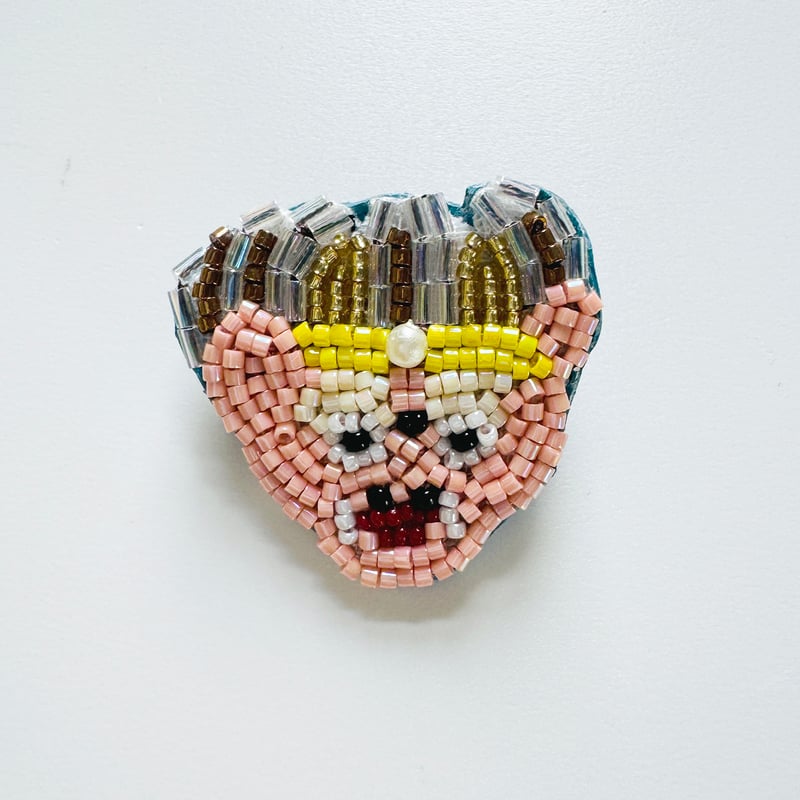 吉丸 睦 ／ ビーズ刺繍 ｜風神雷神ブローチ | はちみせ （83）