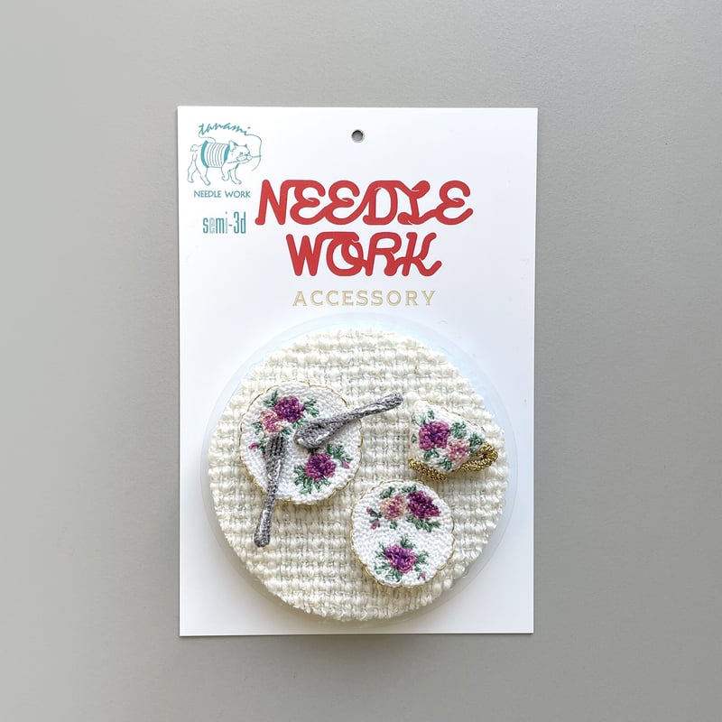 tanami ／ 刺繍ブローチ ティーセット（バラ） | はちみせ （83）