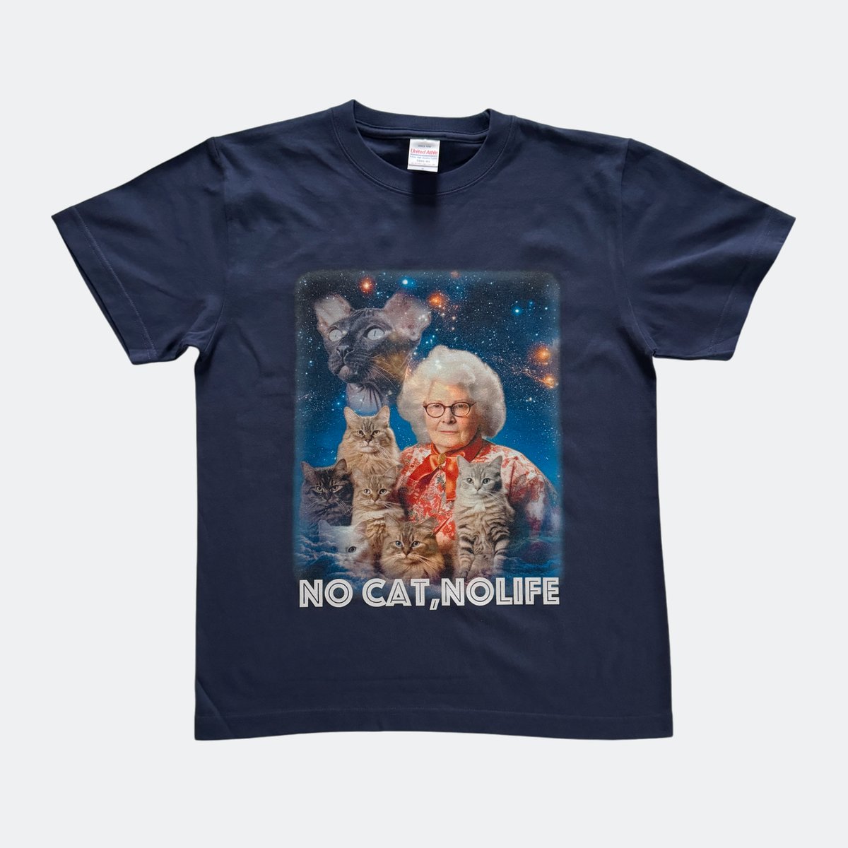 83 original / NO CAT,NO LIFE グランマ Tシャツ|インディゴ | 83 original / NO CAT,NO LIFE グランマ Tシャツ|インディゴ |