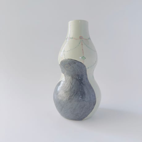 esou ceramics ／ 一輪挿し 瓔珞烏吟秋声花器：68