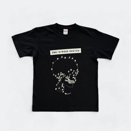 83 original ／ Skull 蓄光 Tシャツ｜One-Stroke Sketch：Black