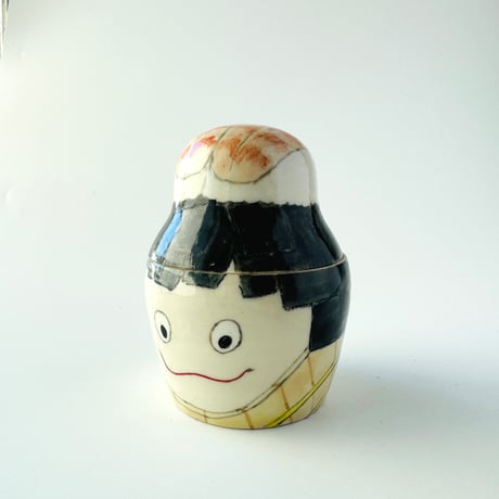 esou ceramics ／ 寿司君マトリョーシカ型小物入れ