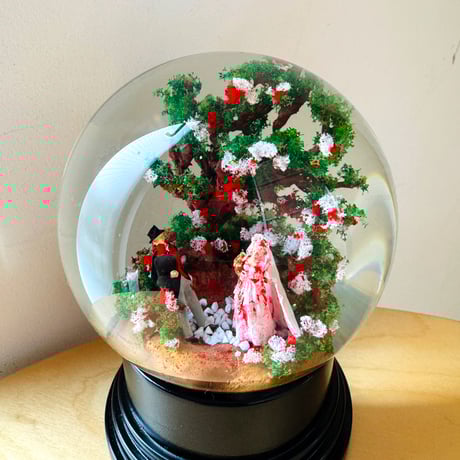 シーグラスアート　♡クリスマスの待ち合わせ♡　スノードーム シーグラスアート ♡クリスマスの待ち合わせ♡ スノードーム 夢